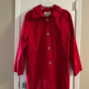 London Fog Women's Vibrant Red Pea Coat